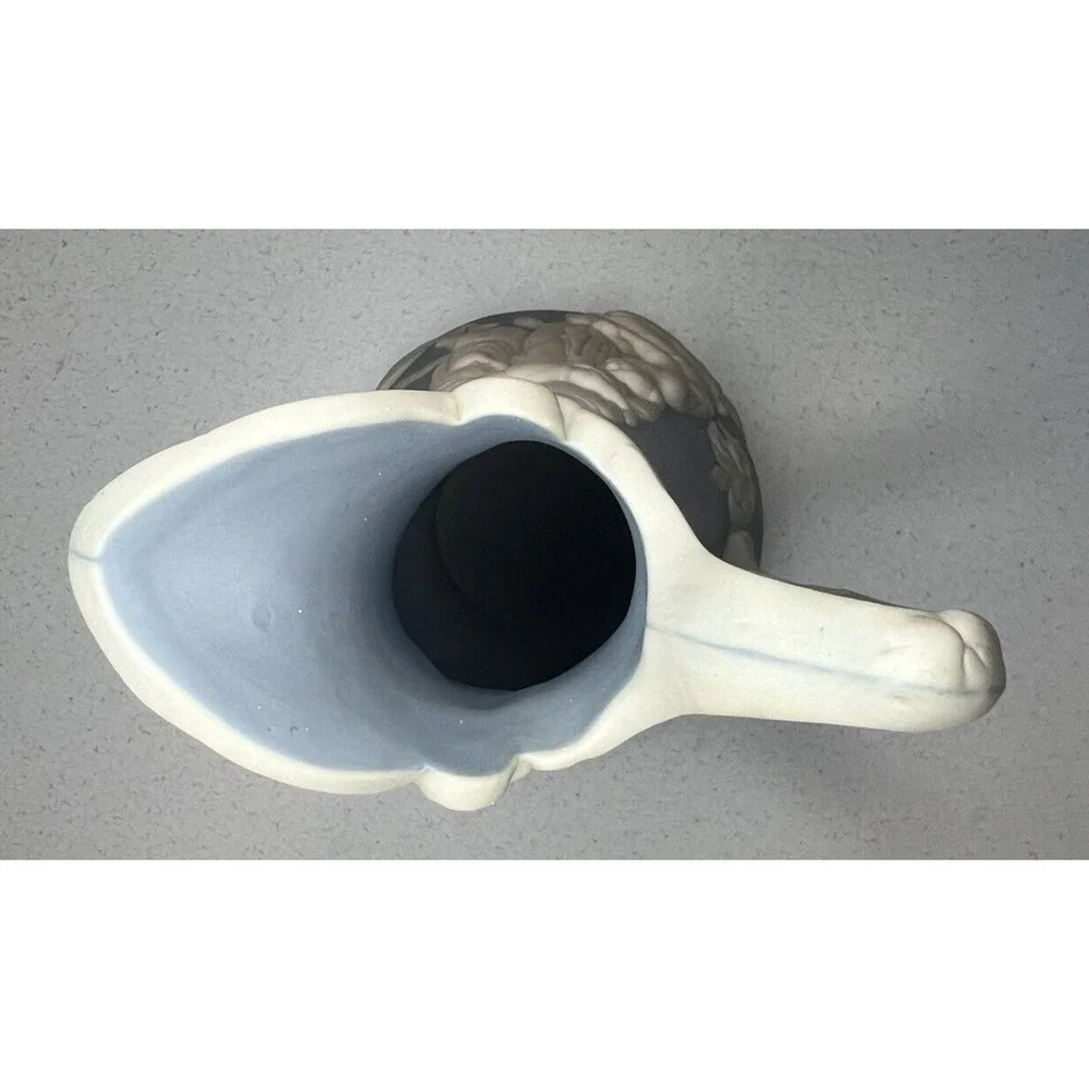 Parian Ware Naomi and Her Daugthers-in-Law Relief Jug Pitcher blue white 1950's
